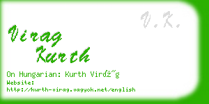 virag kurth business card